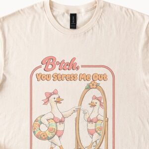 Sarcastic Duck Mirror Graphic Tee Retro Beach Humor Shirt